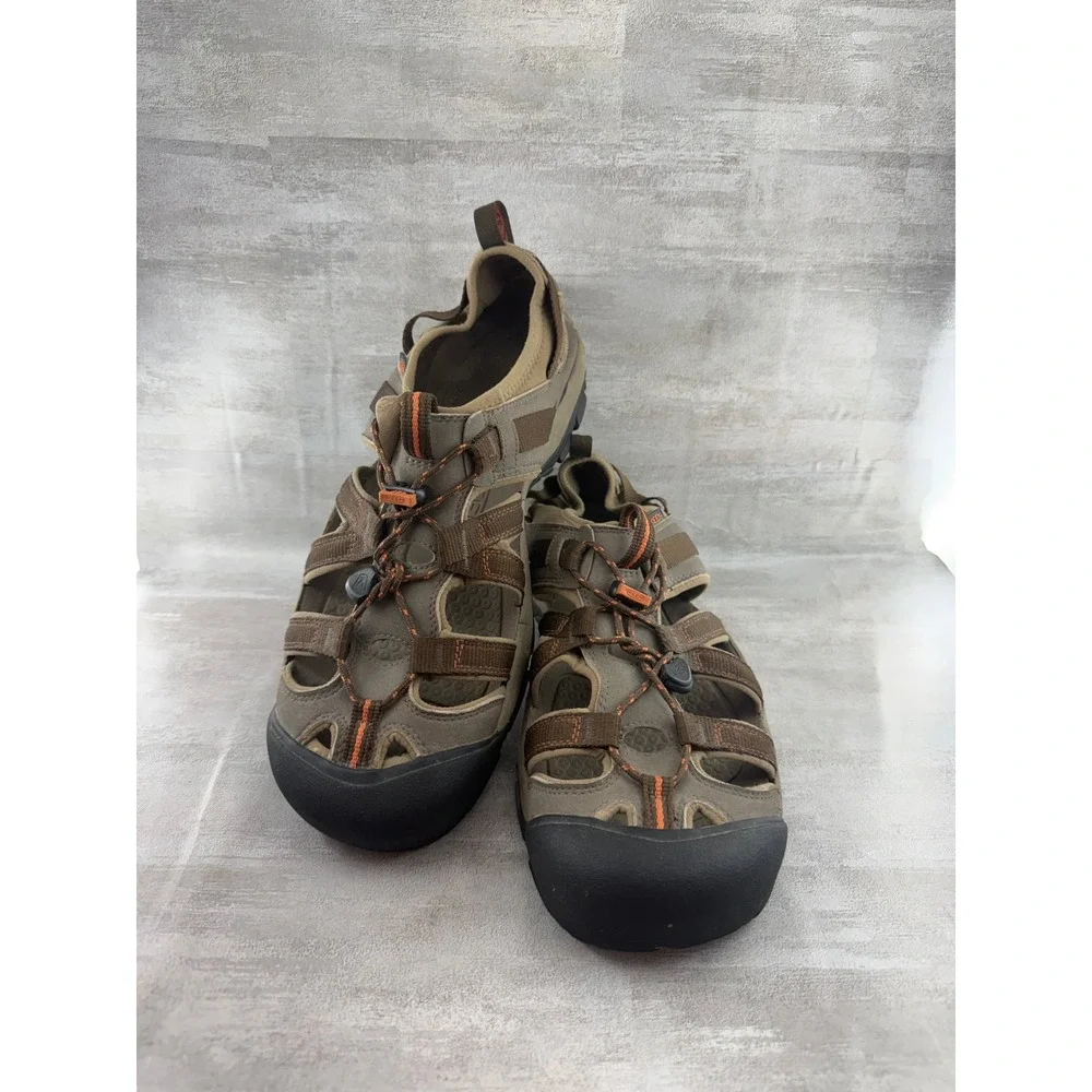 KEEN Arroyo II Men Hiking Sandals Brown Leather Bungee Lace Shoes Size 13 US